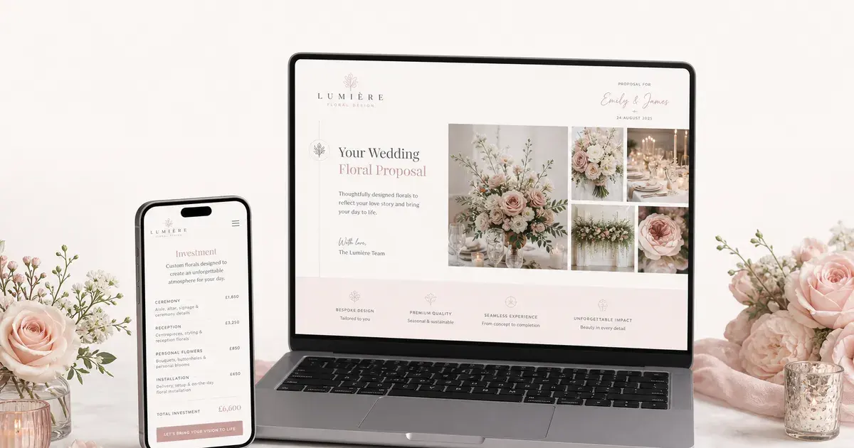 Proposition florale en ligne consultée sur ordinateur et mobile